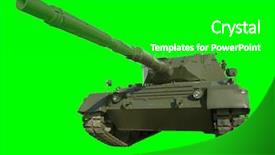  Presentation with tank - Colorful slide deck enhanced with german-built leopard main battle backdrop and a shamrock green colored foreground
