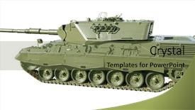  Presentation with tank - Slides enhanced with german-built leopard main battle background and a violet colored foreground