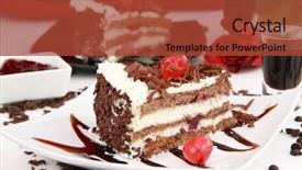  Presentation with liqueur - Audience pleasing PPT theme consisting of german cake with cherry liqueur backdrop and a red colored foreground