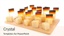  Presentation with german - PPT theme with german cheese cubes with flag background and a  colored foreground