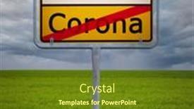  Presentation with sign language - Colorful presentation design enhanced with german-city-sign backdrop and a tawny brown colored foreground