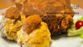  Presentation with culinary - Slide deck enhanced with german-culinary-dish-with-ham background and a gold colored foreground