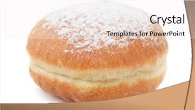  Presentation with german - Beautiful presentation theme featuring german doughnut berliner with icing backdrop and a white colored foreground