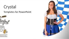 Presentation with oktoberfest - Amazing theme having german flag - oktoberfest girl smiling at camera backdrop and a  colored foreground