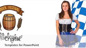  Presentation with oktoberfest - Colorful slide deck enhanced with german flag - oktoberfest girl smiling at camera backdrop and a  colored foreground