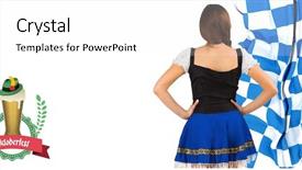  Presentation with oktoberfest - Amazing slide set having german flag - oktoberfest girl standing with hands backdrop and a  colored foreground