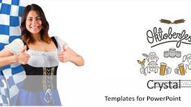  Presentation with pretty girl - Colorful presentation enhanced with german flag - pretty oktoberfest girl showing thumbs backdrop and a white colored foreground