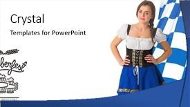  Presentation with oktoberfest - Cool new slide deck with german flag - pretty oktoberfest girl smiling backdrop and a  colored foreground