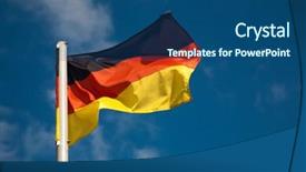  Presentation with dark blue sky stars - Slides with german flag against blue sky background and a  colored foreground