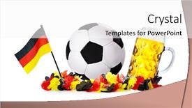  Presentation with german - Amazing PPT theme having german flag and flower chain backdrop and a white colored foreground