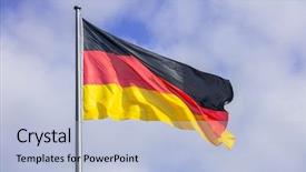  Presentation with sky blue - Slides having german flag waving on flagpole background and a light blue colored foreground