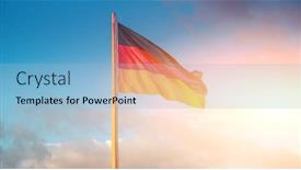  Presentation with sky blue - Audience pleasing PPT theme consisting of german-flag-waving-on-flagpole backdrop and a light blue colored foreground