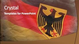  Presentation with german - Audience pleasing presentation theme consisting of german flag with emblem bundesdienstflagge backdrop and a tawny brown colored foreground