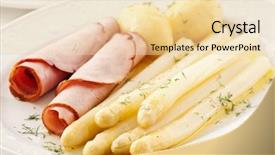  Presentation with asparagus - Amazing PPT layouts having german food - asparagus with ham and potato backdrop and a  colored foreground