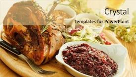  Presentation with an orange sweet potato - Amazing PPT theme having german food - eisbein with braised cabbage mashed backdrop and a blonde colored foreground