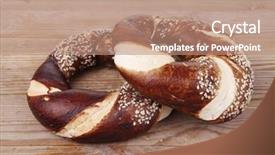  Presentation with seeds - Slide set featuring german food - hot mixed pretzels topped background and a  colored foreground