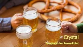  Presentation with pub - Audience pleasing presentation theme consisting of german food - people leisure and drinks concept backdrop and a tawny brown colored foreground