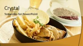  Presentation with beer - Cool new presentation theme with german food - pork with beer backdrop and a  colored foreground