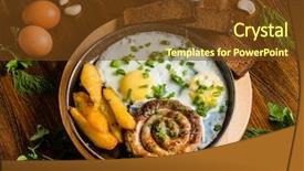  Presentation with breakfast - Slides consisting of german food - traditional breakfast background and a  colored foreground