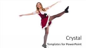  Presentation with festival - Slide set having german girl in traditional festival clothing background and a white colored foreground