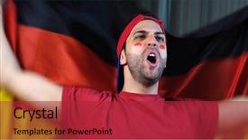  Presentation with german - Colorful presentation enhanced with german guy waving germany flag backdrop and a red colored foreground