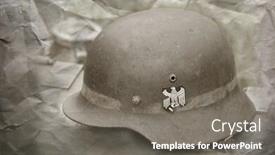  Presentation with german - Beautiful PPT theme featuring german helmet ww2 time backdrop and a gray colored foreground