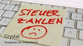  Presentation with pay - Cool new presentation theme with german keyboard pay tax backdrop and a soft green colored foreground