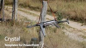  Presentation with german - Beautiful PPT theme featuring re enactment - german munition ww2 re-enacting backdrop and a violet colored foreground