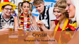  Presentation with german - Beautiful theme featuring german national team drinking beer backdrop and a red colored foreground