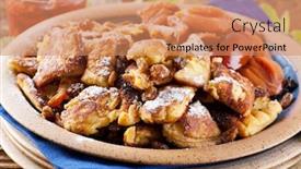  Presentation with german - Beautiful slide deck featuring german panecake kaiserschmarrn backdrop and a coral colored foreground