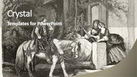  Presentation with german - PPT layouts with step 2 step 3 steps - german scene horseman and two background and a gray colored foreground