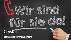  Presentation with slogan - Amazing slide set having german slogan wir sind fuer backdrop and a dark gray colored foreground