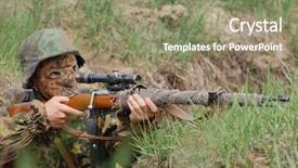  Presentation with sniper - Audience pleasing slide deck consisting of german sniper ww2 reenactment in kiev ukraine backdrop and a coral colored foreground