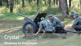  Presentation with soldiers - Colorful theme enhanced with german soldiers amd artillery ww2 backdrop and a  colored foreground