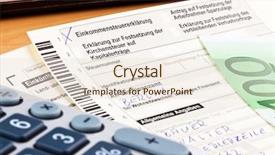  Presentation with income tax - Theme with german tax return for income tax is mandatory background and a lemonade colored foreground