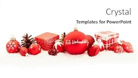  Presentation with merry christmas - Beautiful PPT layouts featuring german text frohe weihnachten merry christmas with decoration and gifts backdrop and a white colored foreground