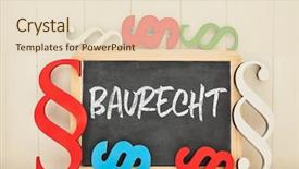  Presentation with construction law - Theme consisting of german word baurecht construction law background and a lemonade colored foreground