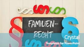  Presentation with family law - Slides with german word familienrecht family law background and a teal colored foreground