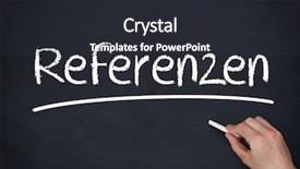  Presentation with credentials - Colorful slide set enhanced with german word for credentials backdrop and a dark gray colored foreground