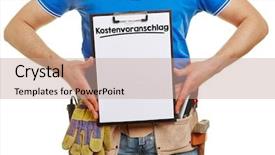  Presentation with price - Slides featuring german word kostenvoranschlag price estimate background and a coral colored foreground