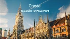  Presentation with town hall - PPT layouts featuring germanhy - new town hall in munich background and a ocean colored foreground