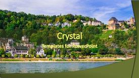  Presentation with travel - Presentation design consisting of germany - cruise over rhine background and a tawny brown colored foreground