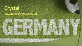  Presentation with base ball field - Beautiful slide set featuring germany ball in a soccer backdrop and a  colored foreground