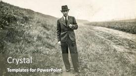  Presentation with 1920s - Audience pleasing PPT theme consisting of germany-circa-1920s-vintage-photo backdrop and a gray colored foreground