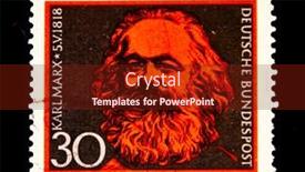  Presentation with karl marx - PPT theme with germany-circa-1968-a-stamp background and a tawny brown colored foreground