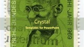  Presentation with postage - Cool new slide set with germany-circa-1969-postage-stamp backdrop and a tawny brown colored foreground