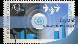  Presentation with environment protection - Colorful slide deck enhanced with germany-circa-1973-a-stamp backdrop and a  colored foreground