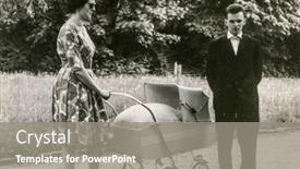  Presentation with fifties - Slides having germany-circa-fifties-vintage-photo background and a gray colored foreground