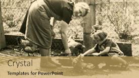  Presentation with vintage - Presentation theme having germany-circa-thirties-vintage-photo background and a yellow colored foreground