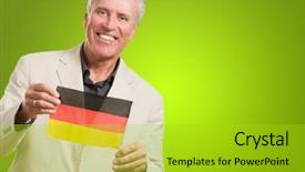  Presentation with gold man smile - Cool new presentation theme with germany flag against a green backdrop and a gold colored foreground